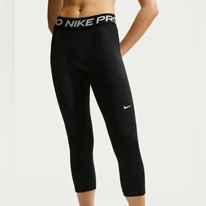 NWT Nike Pro Small Black Athletic Leggings Logo Gym Track Running Workout Mesh